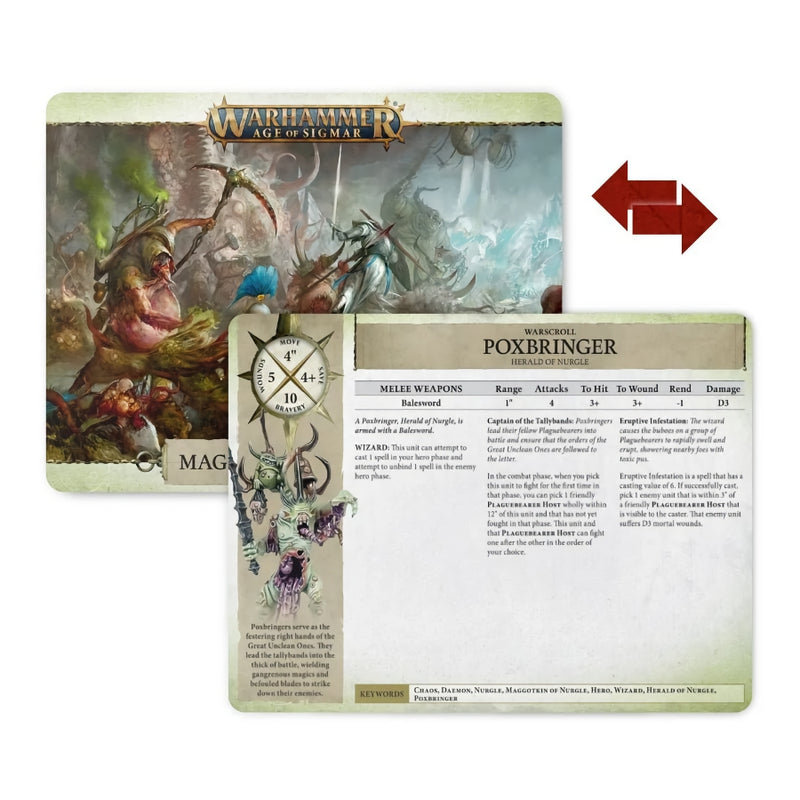 Maggotkin of Nurgle Warscroll Cards (English) - WH Age of Sigmar - RedQueen.mx