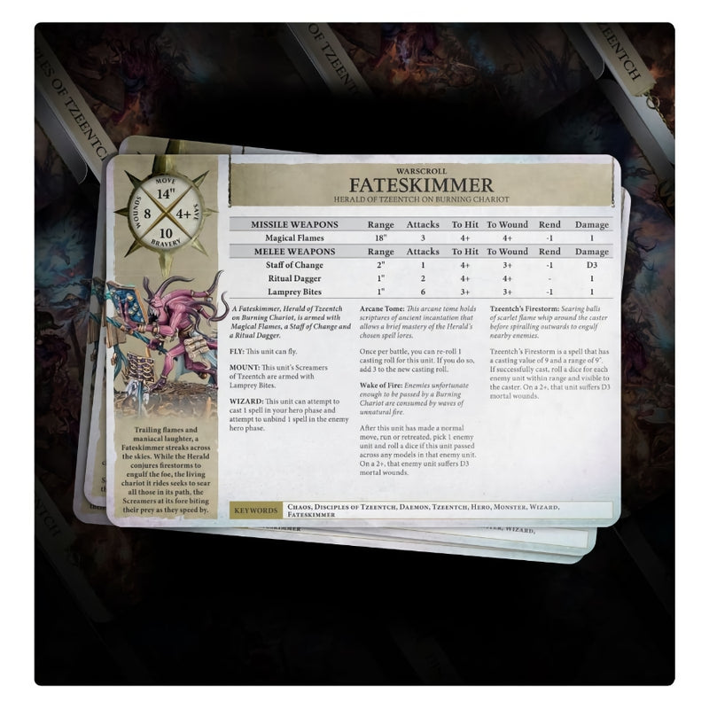Disciples of Tzeentch Warscroll Cards 2022 (English) - WH Age of Sigmar - RedQueen.mx