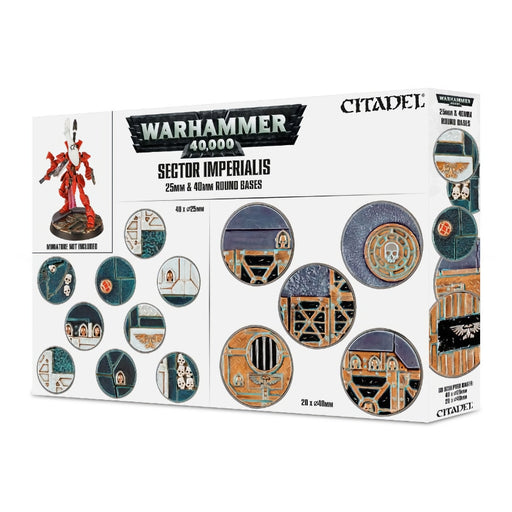 Sector Imperialis 25mm & 40mm Round Bases (60x) - Citadel: Bases - RedQueen.mx