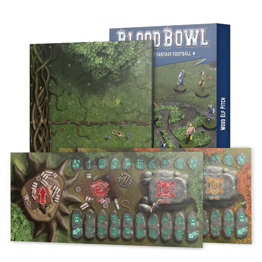 Wood Elf Team Pitch and Dugouts Set (English) - Blood Bowl: Accessories - RedQueen.mx