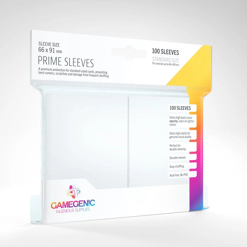 Prime Sleeves White (Standard 66x91mm) - GameGenic: Fundas Protectoras - RedQueen.mx