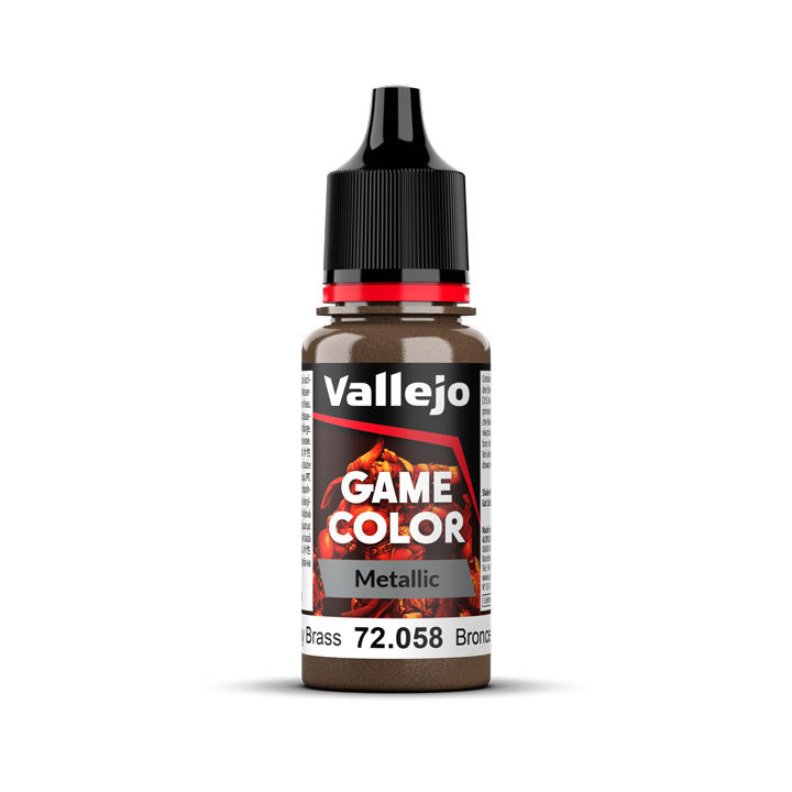72.058 Brassy Brass (18ml) - Vallejo: Game Color Metallic - RedQueen.mx