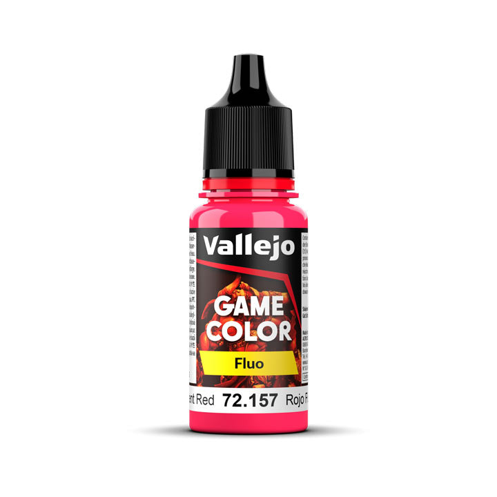 72.157 Fluorescent Red (18ml) - Vallejo: Game Color Fluo - RedQueen.mx