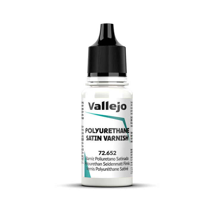 72.652 Satin Polyurethane Varnish (18ml) - Vallejo: Game Color Auxiliary - RedQueen.mx