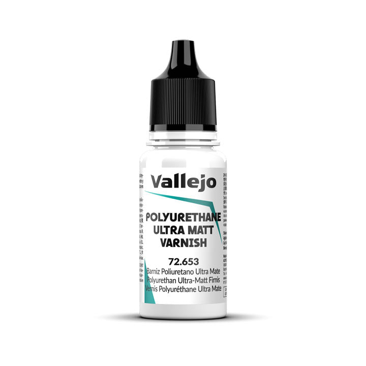 72.653 Ultra Matt Polyurethane Varnish (18ml) - Vallejo: Game Color Auxiliary - RedQueen.mx