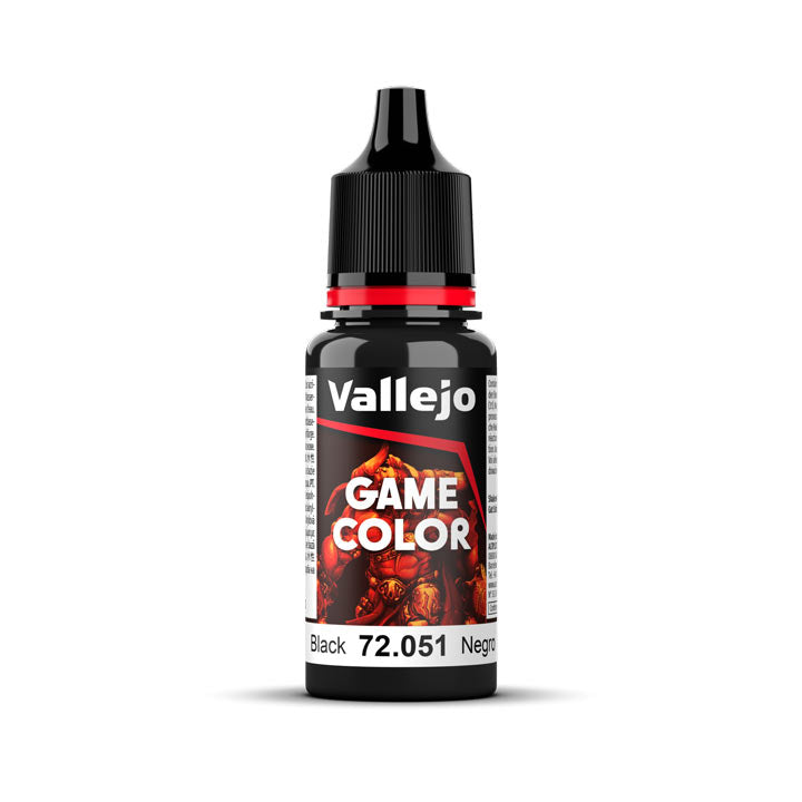 72.051 Black (18ml) - Vallejo: Game Color - RedQueen.mx