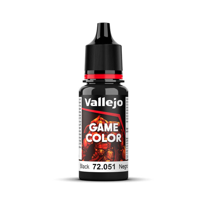 72.051 Black (18ml) - Vallejo: Game Color - RedQueen.mx