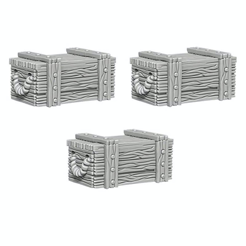 Crates (3) - Wizkids Unpainted Miniatures - RedQueen.mx