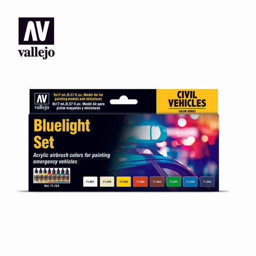 Bluelight Set, Civil Vehicles Color Series (8x 17ml) - Vallejo: Paint Set - RedQueen.mx