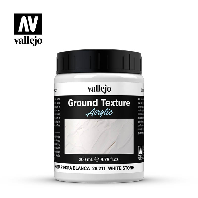 26.211 White Stone Ground Texture (200ml) - Vallejo: Diorama Effects - RedQueen.mx