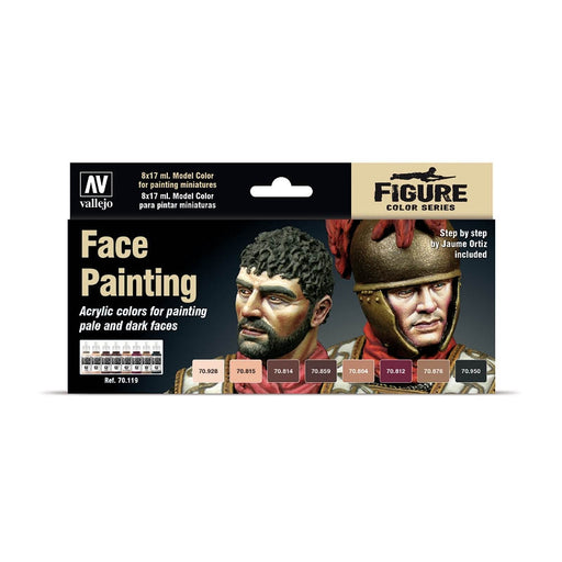 Face Painting, Figure Color Series (8x 17ml) - Vallejo: Paint Set - RedQueen.mx