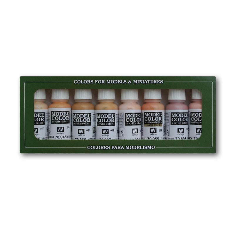 Face & Skin Tones, Model Color Set (8x 17ml) - Vallejo: Paint Set - RedQueen.mx