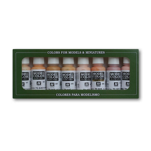 Face & Skin Tones, Model Color Set (8x 17ml) - Vallejo: Paint Set - RedQueen.mx