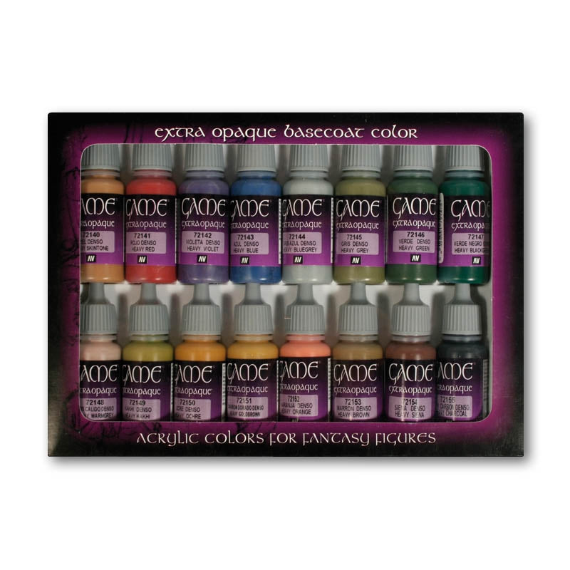 Extra Opaque Basecoat, Game Color Set (16x 17ml) - Vallejo: Paint Set - RedQueen.mx