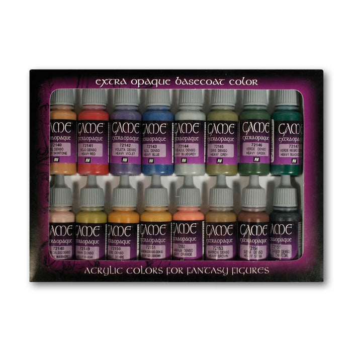 Extra Opaque Basecoat, Game Color Set (16x 17ml) - Vallejo: Paint Set - RedQueen.mx