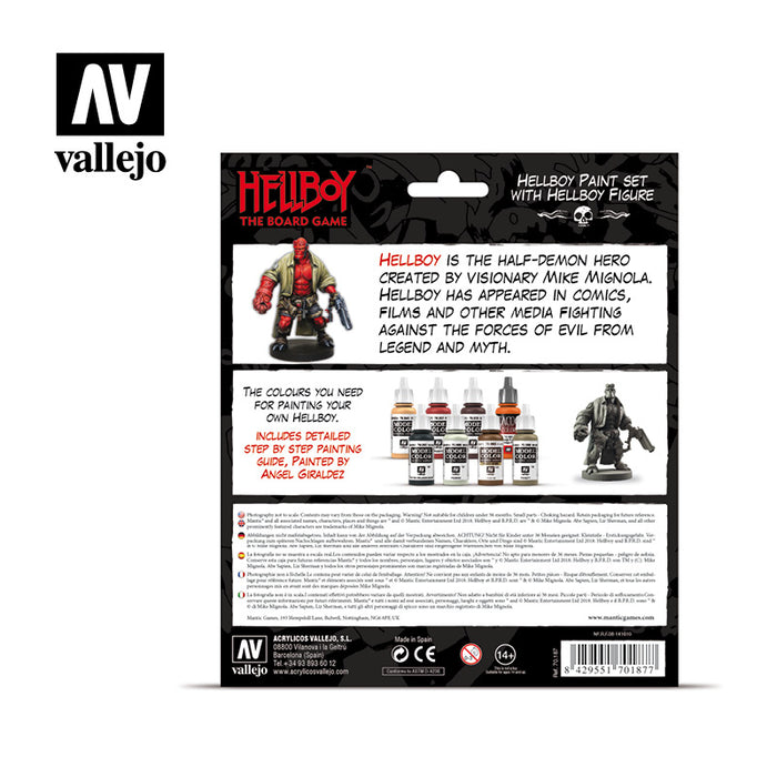 Hellboy Paint Set with Hellboy figure - Vallejo: Paint Set - RedQueen.mx