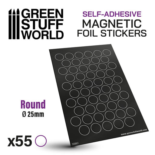 Round Magnetic Sheet Self Adhesive (25mm) - GSW Magnets - RedQueen.mx