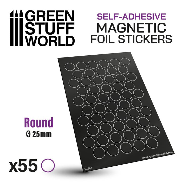 Round Magnetic Sheet Self Adhesive (25mm) - GSW Magnets - RedQueen.mx