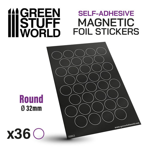 Round Magnetic Sheet Self Adhesive (32mm) - GSW Magnets - RedQueen.mx