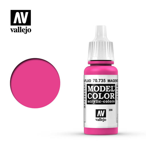 70.735 Fluorescent Magenta (17ml) [208] - Vallejo: Model Color - RedQueen.mx