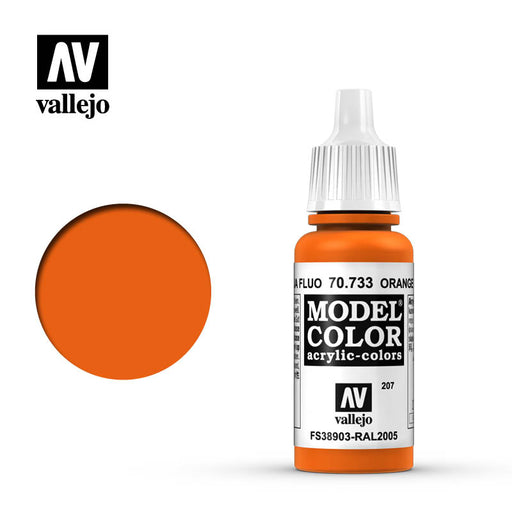 70.733 Fluorescent Orange (17ml) [207] - Vallejo: Model Color - RedQueen.mx