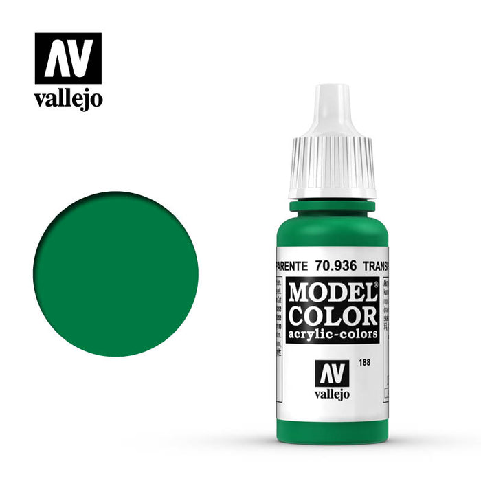 70.936 Transparent Green (17ml) - Vallejo: Model Color - RedQueen.mx