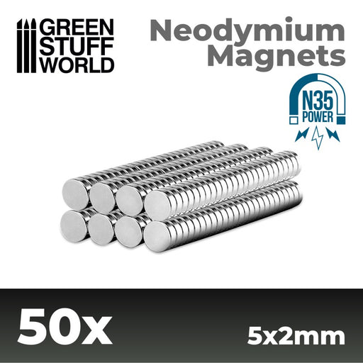 Neodymium Magnets N35 (5x2mm) (50x) - GSW Magnets - RedQueen.mx