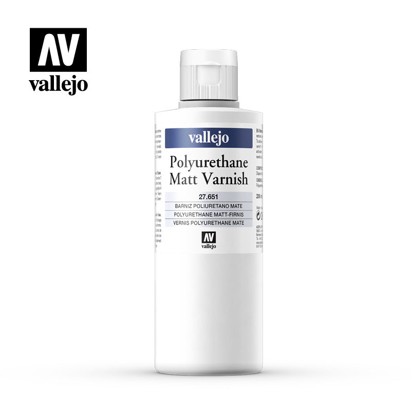 27.651 Polyurethane Matt Varnish (200ml) - Vallejo: Auxiliary - RedQueen.mx