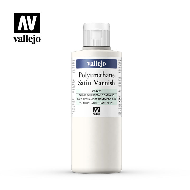 27.652 Polyurethane Satin Varnish (200ml) - Vallejo: Auxiliary - RedQueen.mx