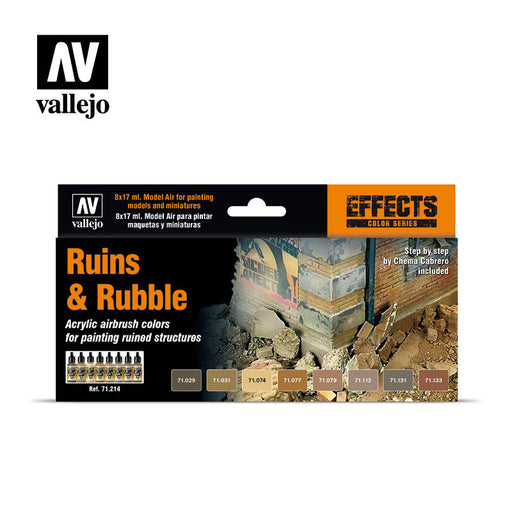 Ruins & Rubble Effects Set (8x 17ml) - Vallejo: Paint Set - RedQueen.mx