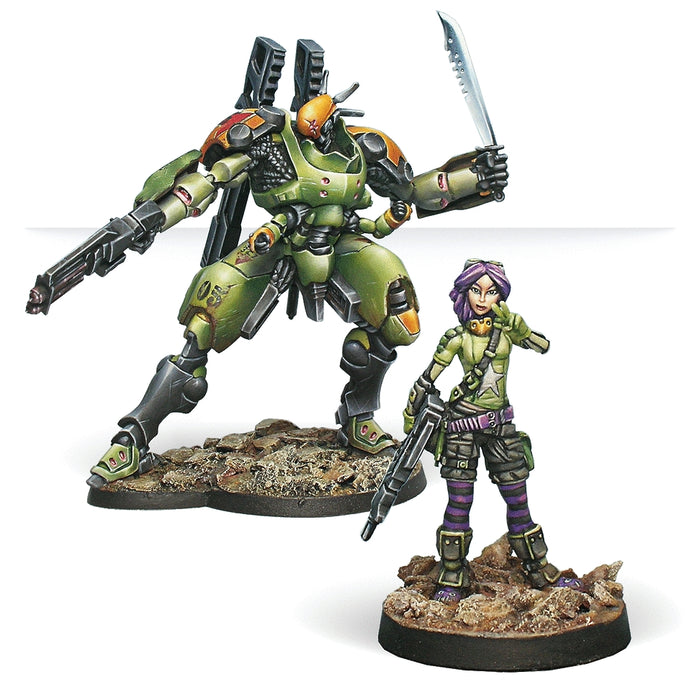 Scarface and Cordelia, Mercenary Armored Team (TAG) - Infinity: NA2 Pack - RedQueen.mx