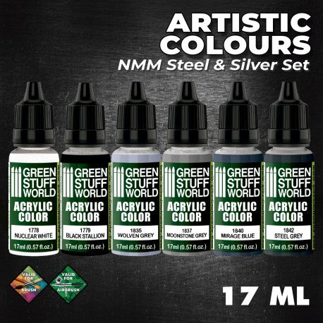 Paint Set NMM Steel and Silver (6x 17ml) - GSW Paint Sets - RedQueen.mx
