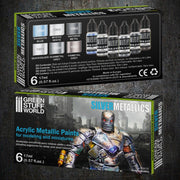 Metallic Paints Set Silver (6x 17ml) - GSW Paint Sets - RedQueen.mx
