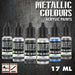 Metallic Paints Set Silver (6x 17ml) - GSW Paint Sets - RedQueen.mx