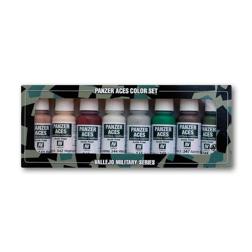 Panzer Aces Color Set, Vallejo Military Series (8x 17ml) - Vallejo: Paint Set - RedQueen.mx