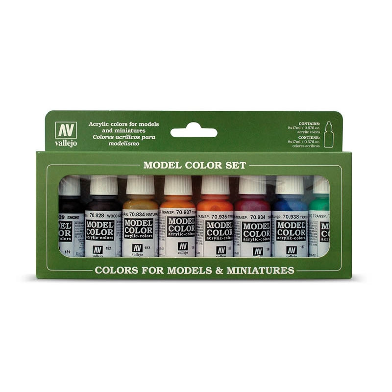 Transparent Colors, Model Color Set (8x 17ml) - Vallejo: Paint Set - RedQueen.mx
