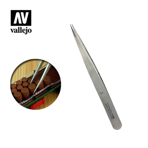 Pinzas de Precisión de Punta Recta (120 mm) - Vallejo: Tools - RedQueen.mx