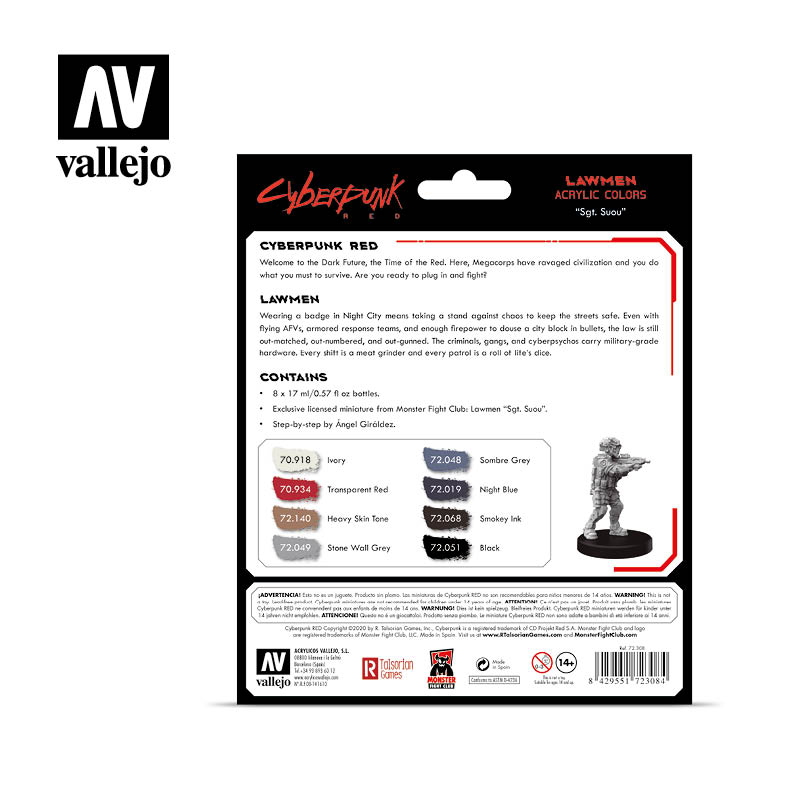 Combat Zone, Cyberpunk Red - Vallejo: Paint Set - RedQueen.mx