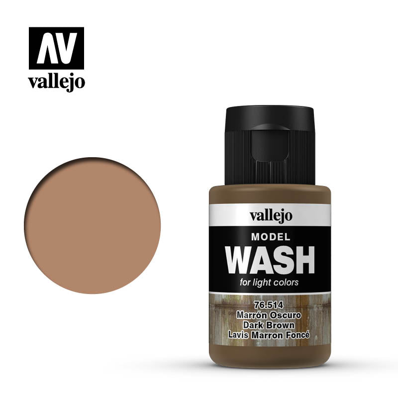 76.514 Dark Brown (35ml) - Vallejo: Model Wash - RedQueen.mx