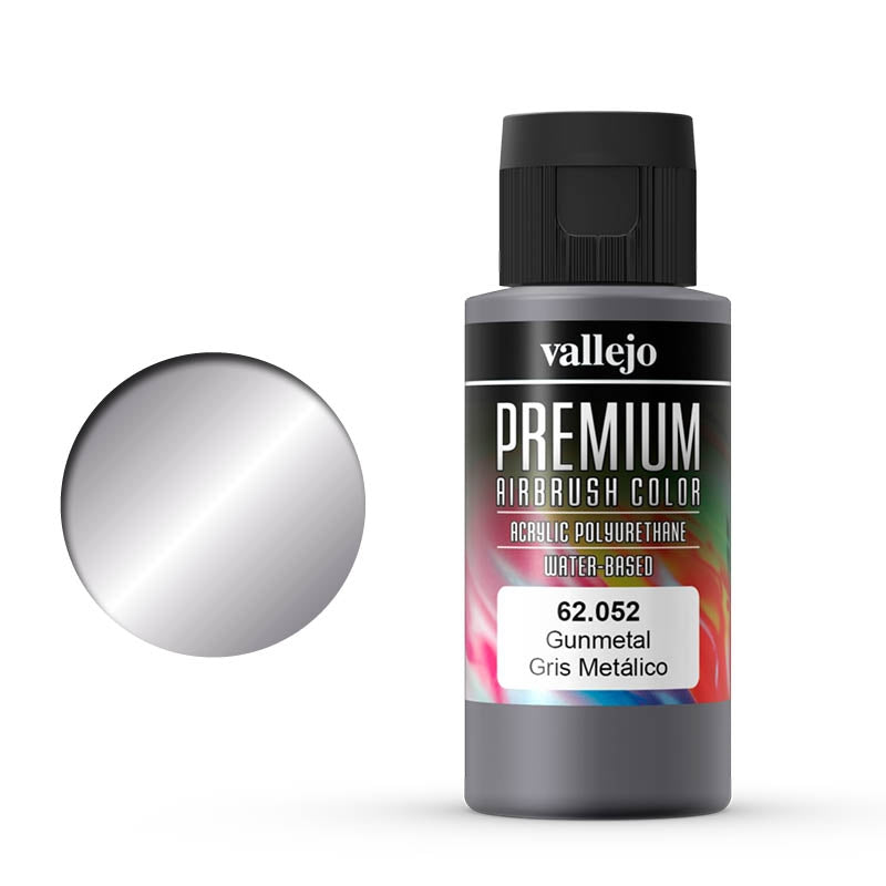 62.052 Gunmetal (60ml) - Vallejo: Premium Airbrush Color - RedQueen.mx
