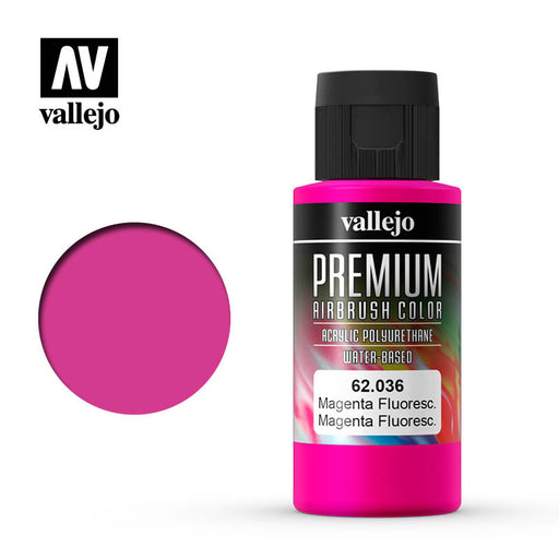 62.036 Fluorescent Magenta (60ml) - Vallejo: Premium Airbrush Color - RedQueen.mx