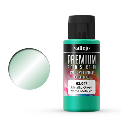 62.047 Metallic Green (60ml) - Vallejo: Premium Airbrush Color - RedQueen.mx