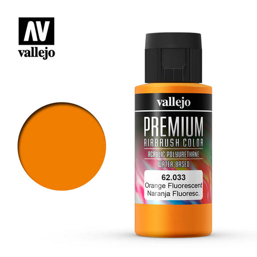 62.033 Fluorescent Orange (60ml) - Vallejo: Premium Airbrush Color - RedQueen.mx