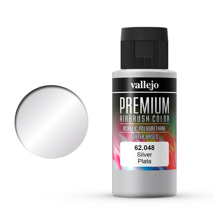 62.048 Silver (60ml) - Vallejo: Premium Airbrush Color - RedQueen.mx