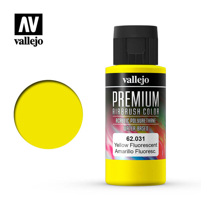 62.031 Fluorescent Yellow (60ml) - Vallejo: Premium Airbrush Color - RedQueen.mx