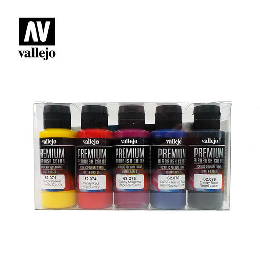 Candy Colors, Premium Airbrush Color Set (5x 60ml) - Vallejo: Paint Set - RedQueen.mx