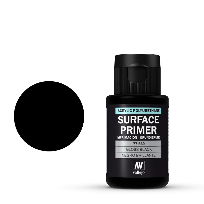 77.660 Gloss Black (32ml) - Vallejo: Surface Primer - RedQueen.mx