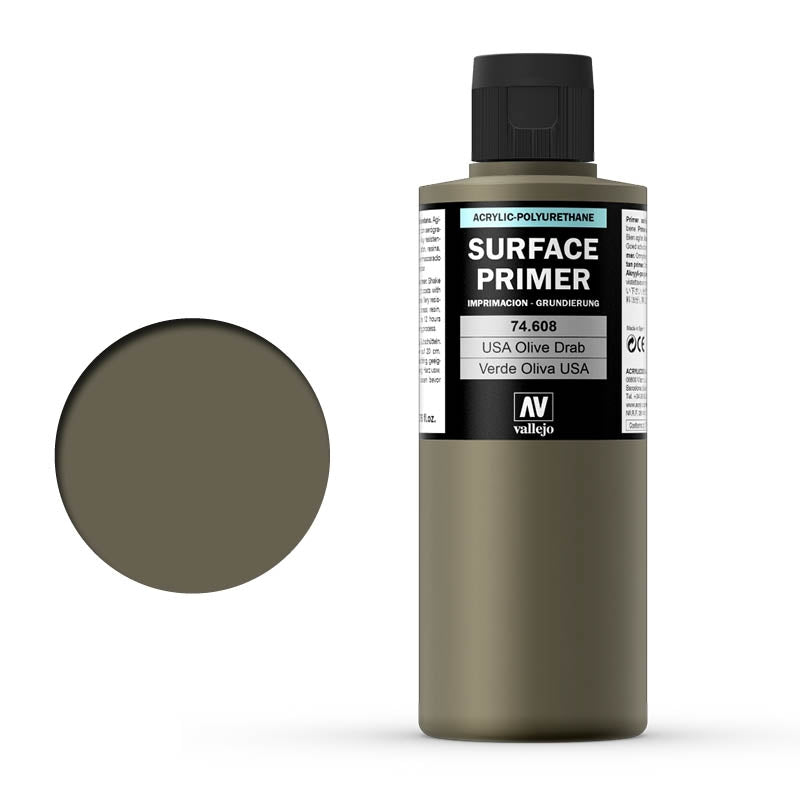 74.608 USA Olive Drab (200ml) - Vallejo: Surface Primer