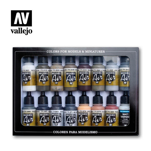 Weathering Colors Set (16x 17ml) - Vallejo: Paint Set - RedQueen.mx